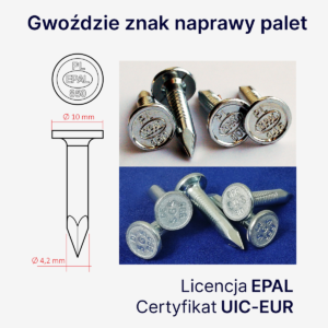 Gwoździe znak naprawy palet EPAL