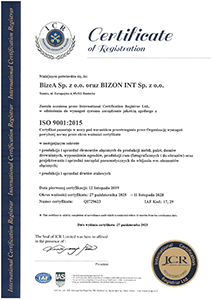 Certyfikat ISO 9001:2015 - powiększ